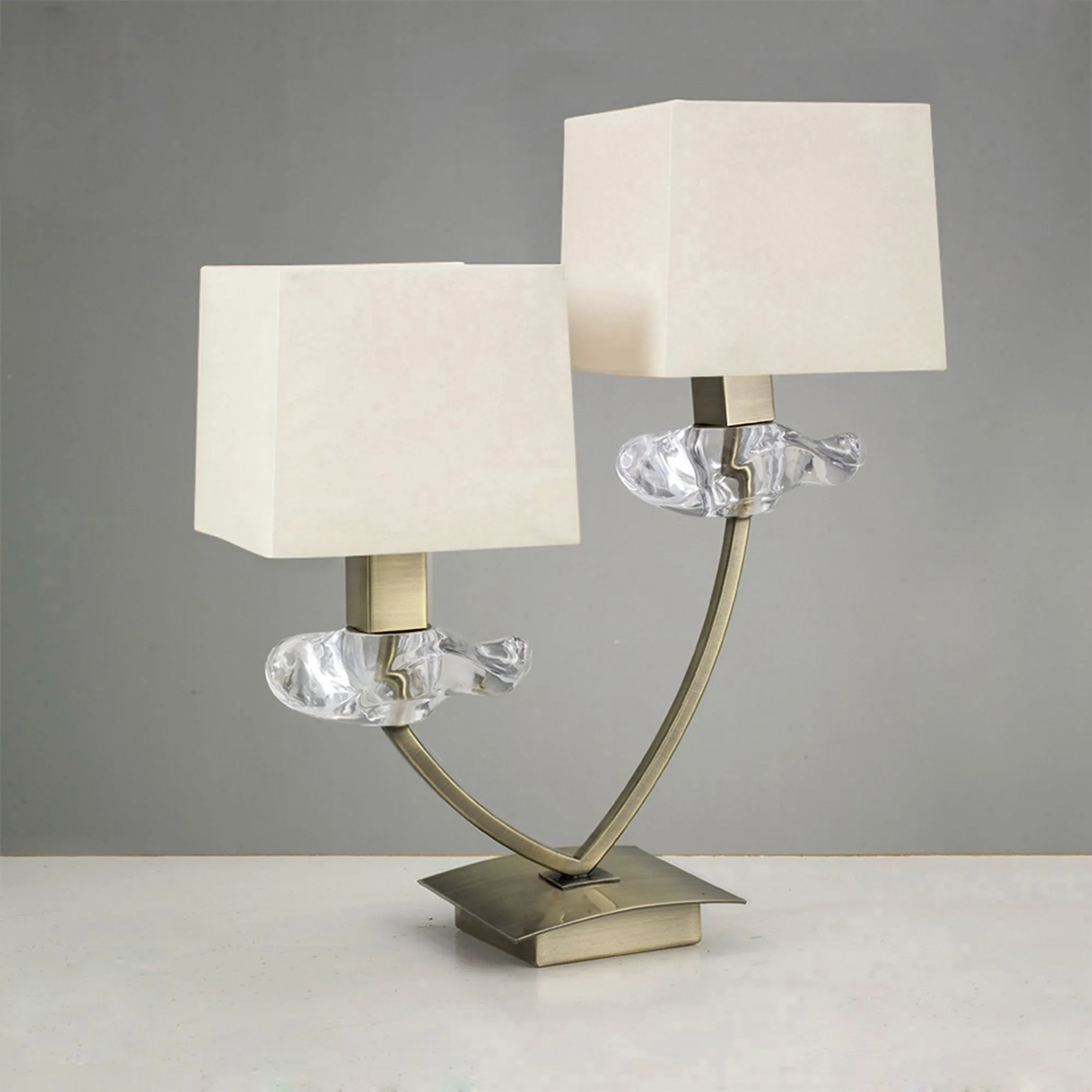 Akira Antique Brass-Cream Table Lamps Mantra Shaded Table Lamps Akira Antique Brass-Cream Table Lamps Mantra Shaded Table Lamps
